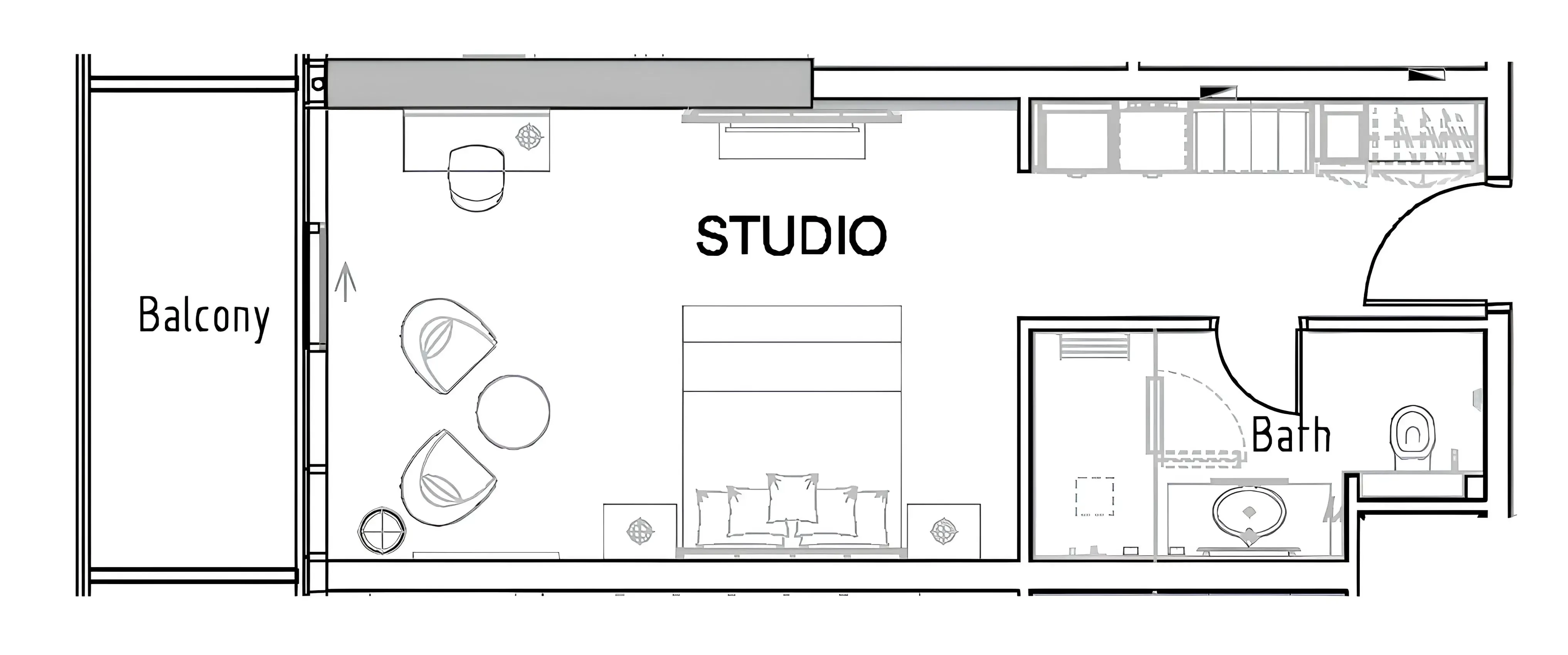 Damac Hills - Artesia Studio floor plan, 500 sqft