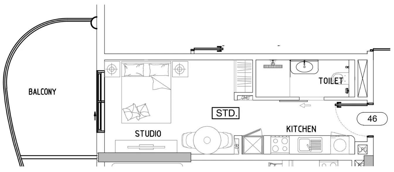 Damac Lagoons Views Phase 3 Studio floor plan, 431 sqft