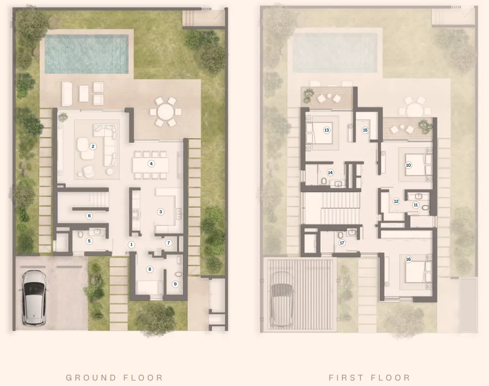 Y Views at Bayn 3 bed floor plan, 2,612 sqft