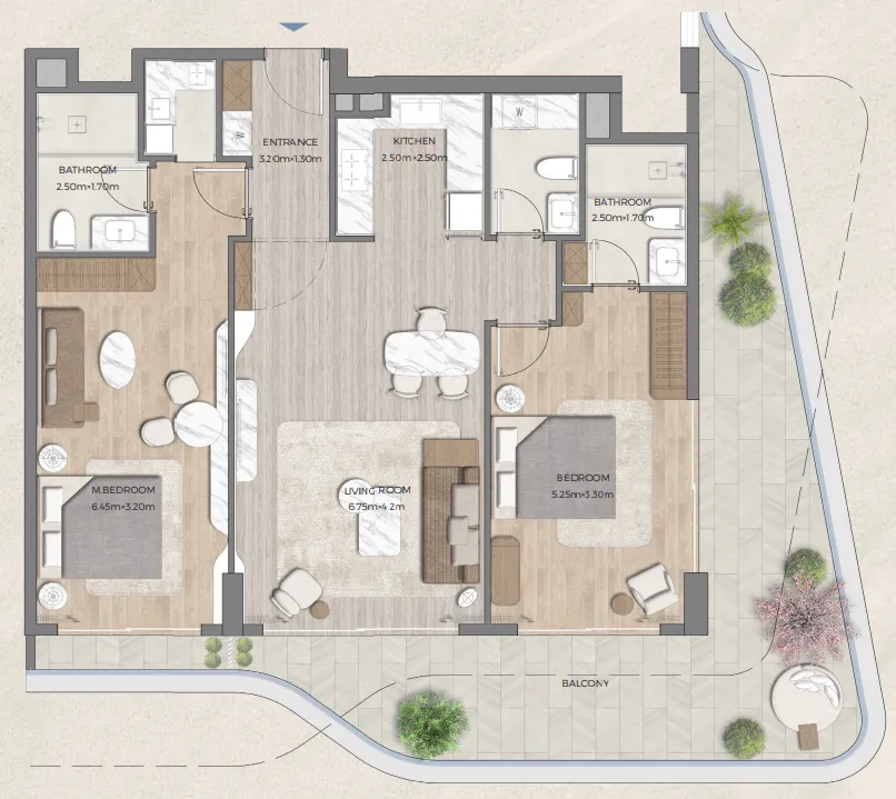 Tomorrow 166 2 bed floor plan, 1,602 sqft