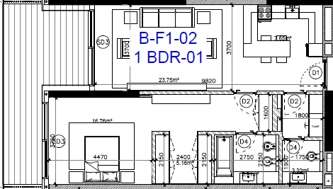 Gateway Porto Al Zorah 1 bed floor plan, 1,187 sqft