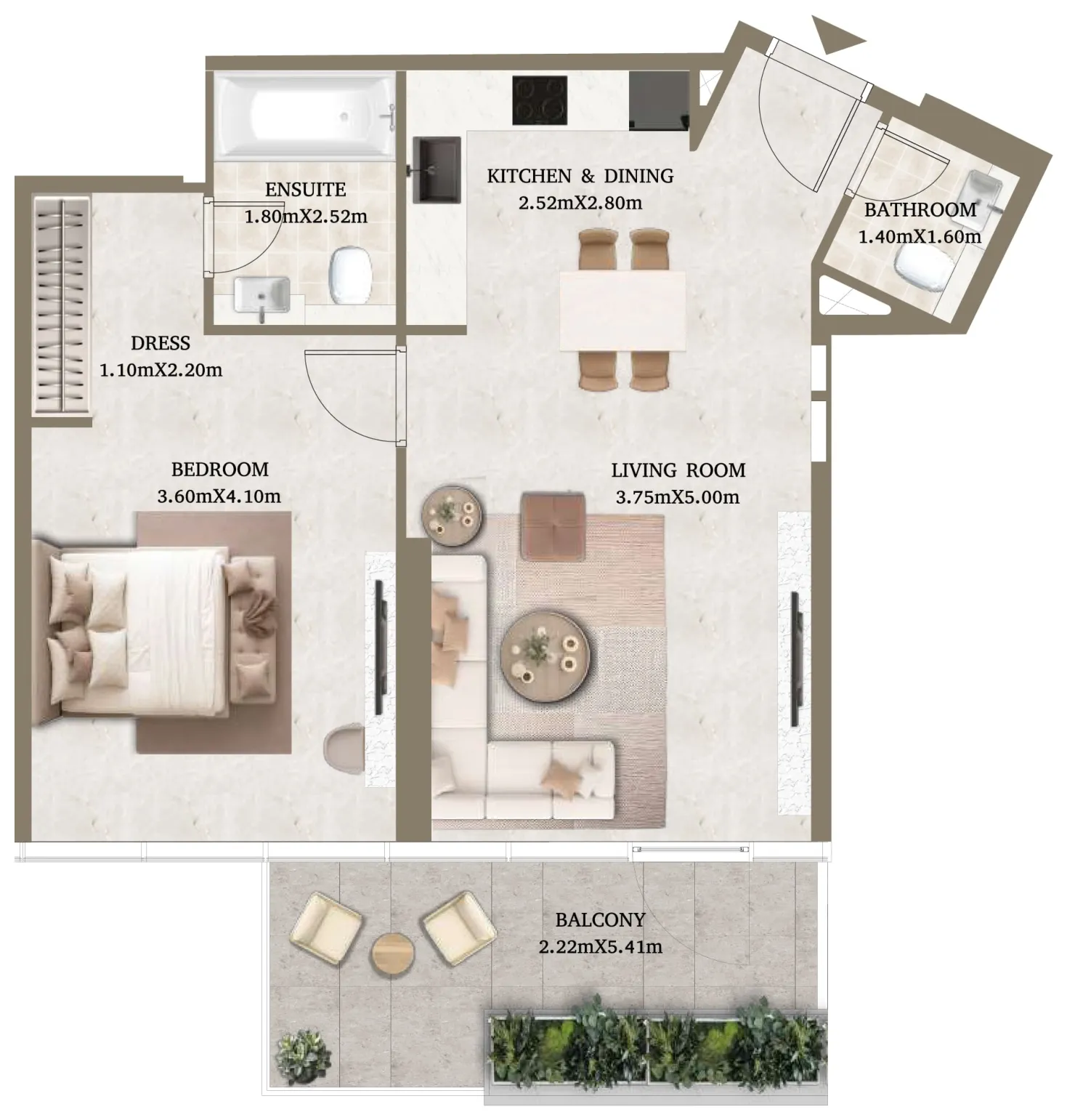 Arthouse Hills 1 bed floor plan, 796 sqft
