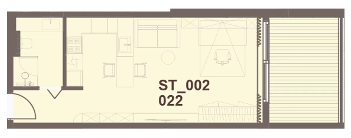 J-Haus Residence Studio floor plan, 510 – 512 sqft