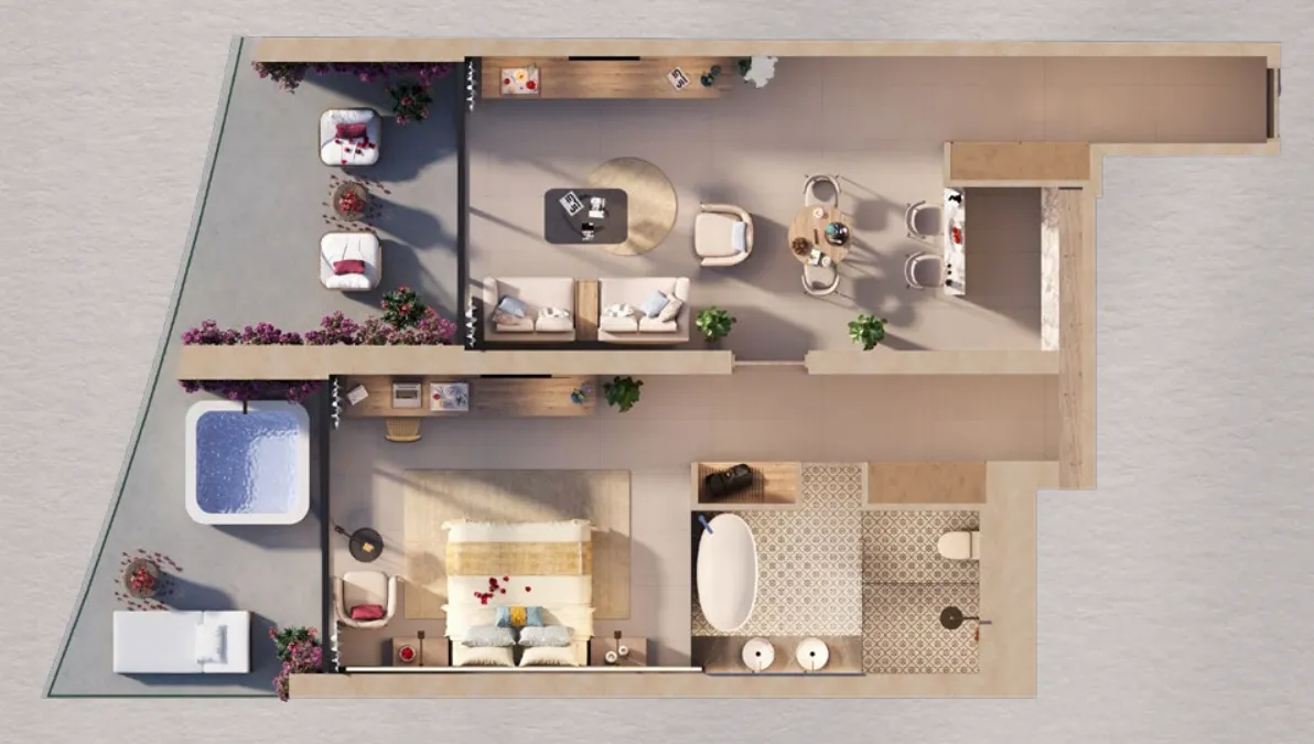 The Heart of Europe - Marbella Resort Hotel, Vignette Collection 1 bed floor plan, 1,616 sqft
