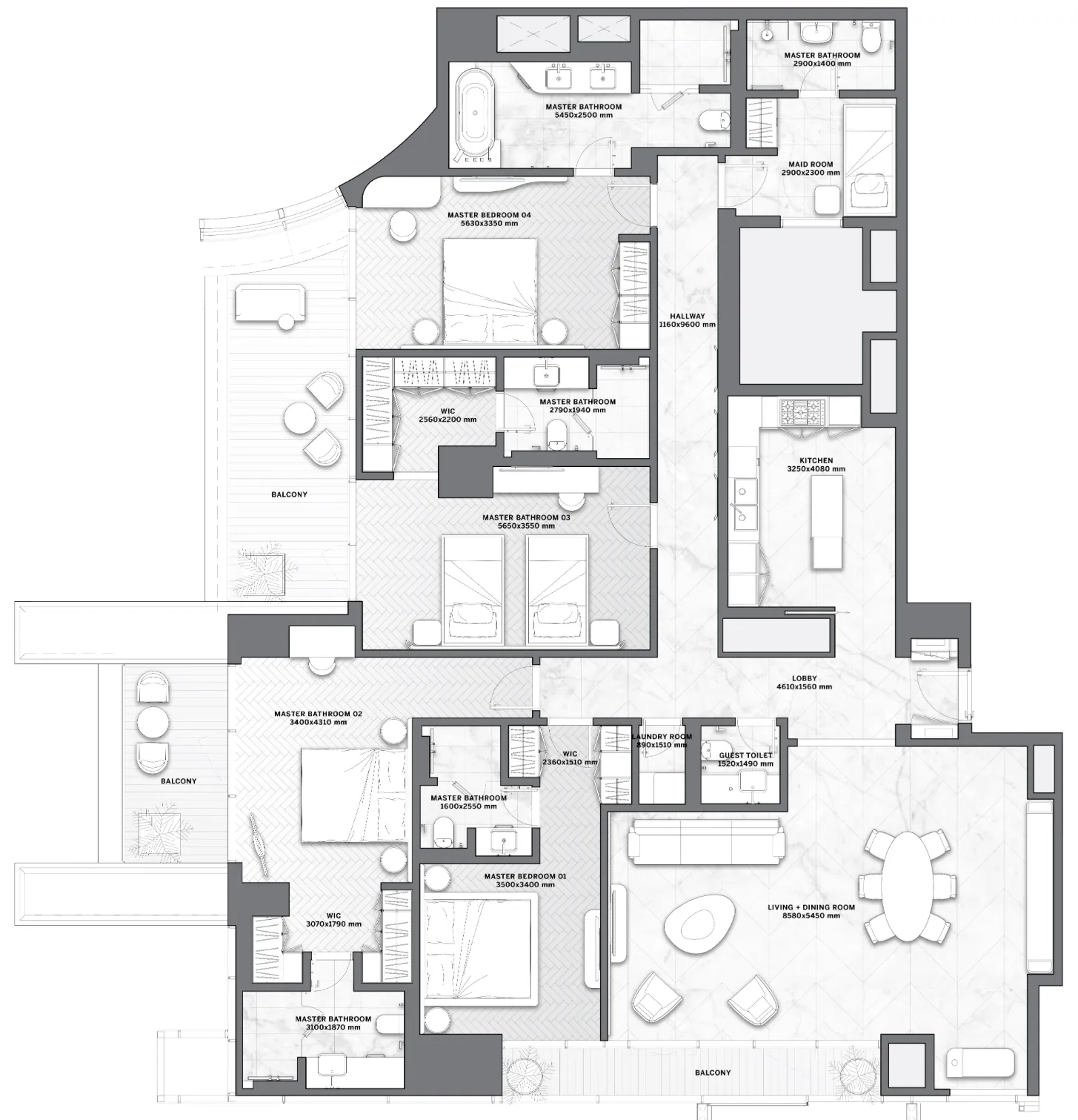 DaVinci 4 bed floor plan, 2,923 sqft