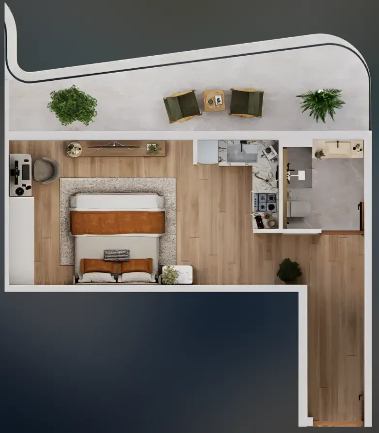 Nuve by Zoya Studio floor plan, 548 sqft