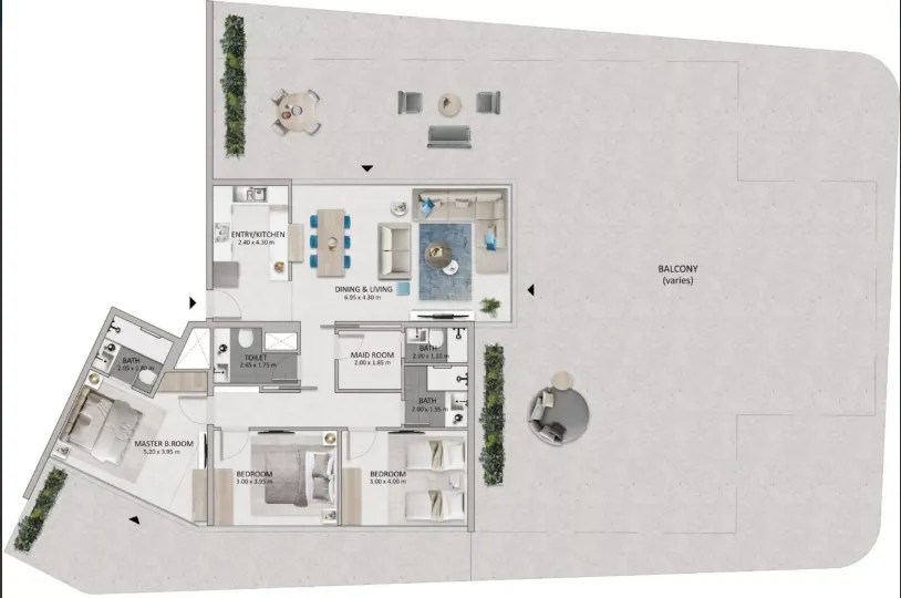 Mayyas at The Bay 3 bed floor plan, 4,420 sqft
