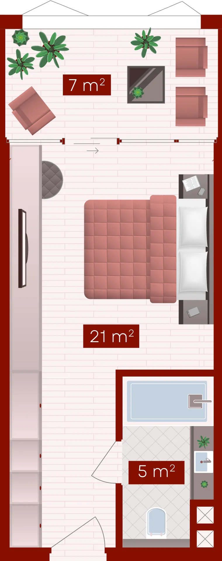 Teus Ramada Nusa Dua by Wyndham Studio floor plan, 355 sqft