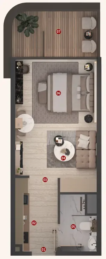 Izel by Zoya Studio floor plan, 390 – 391 sqft