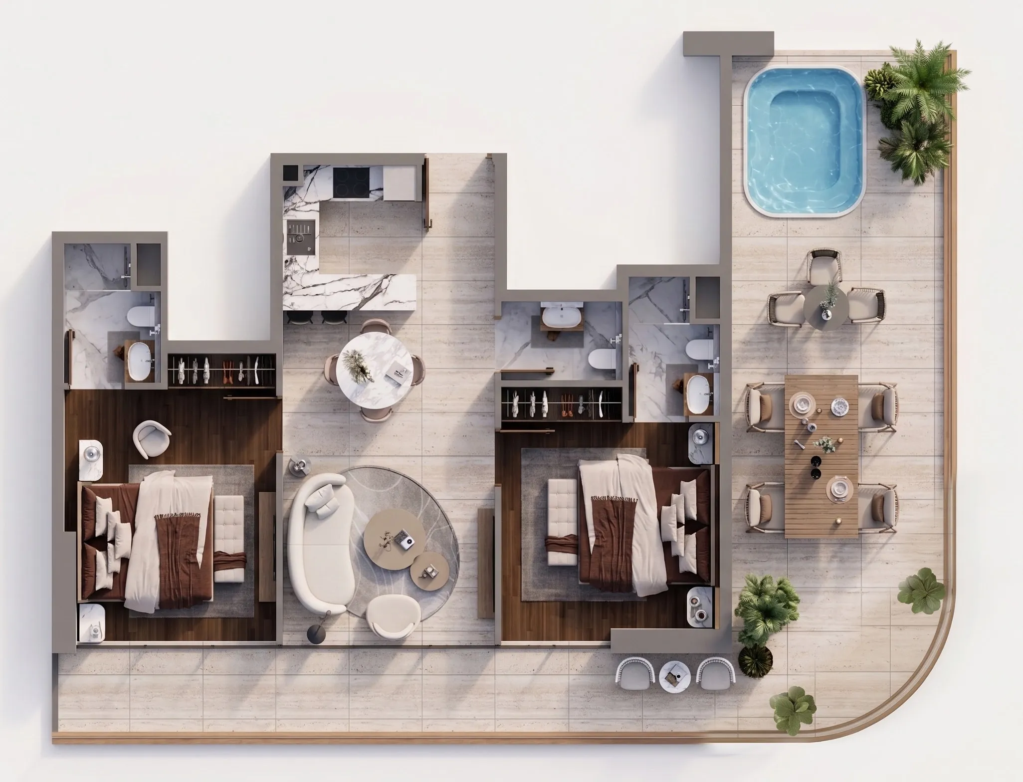 Siana by Zoya 2 bed floor plan, 997 – 1,427 sqft