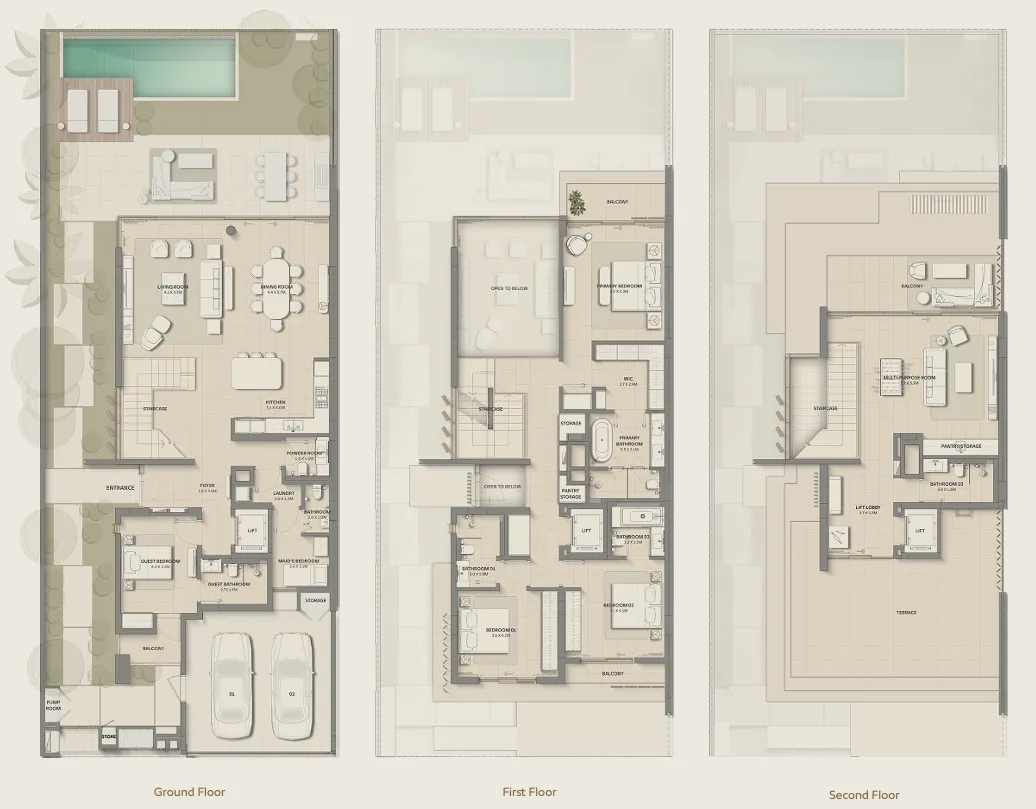 Bay Estate 4 bed floor plan, 5,257 sqft