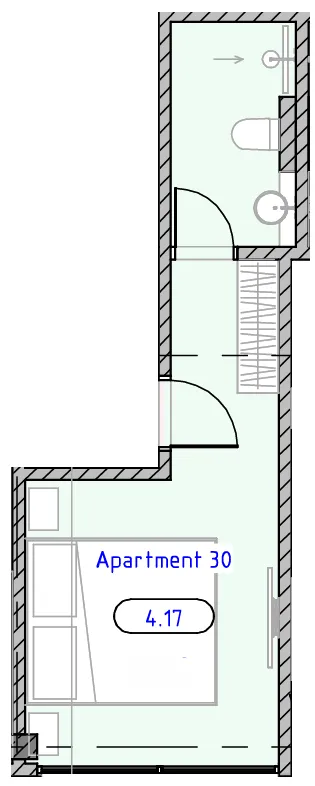 Ubud Dream 1 bed floor plan, 194 sqft