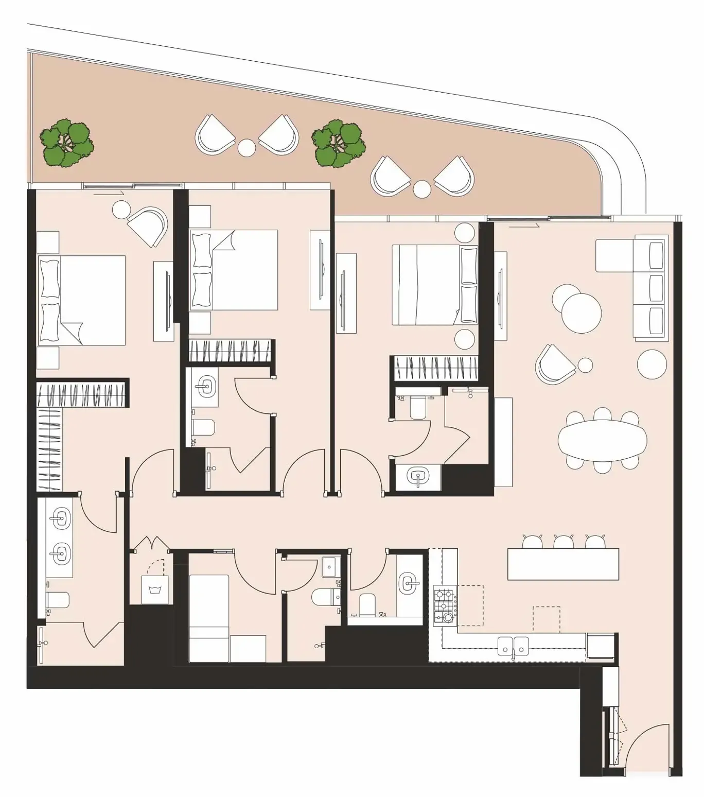 Artistry Two Residences 3 bed floor plan, 1,964 sqft