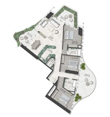 Safa One de Grisogono 3 bed floor plan, 4,595 sqft