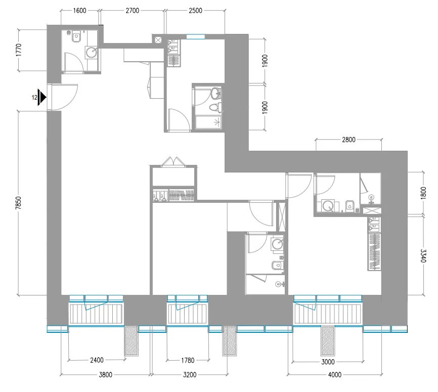 Tiger Sky Tower 2 bed floor plan, 1,481 sqft