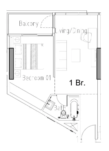 Damac Hills 2 - Hotel Edge by Rotana 1 bed floor plan, 506 sqft