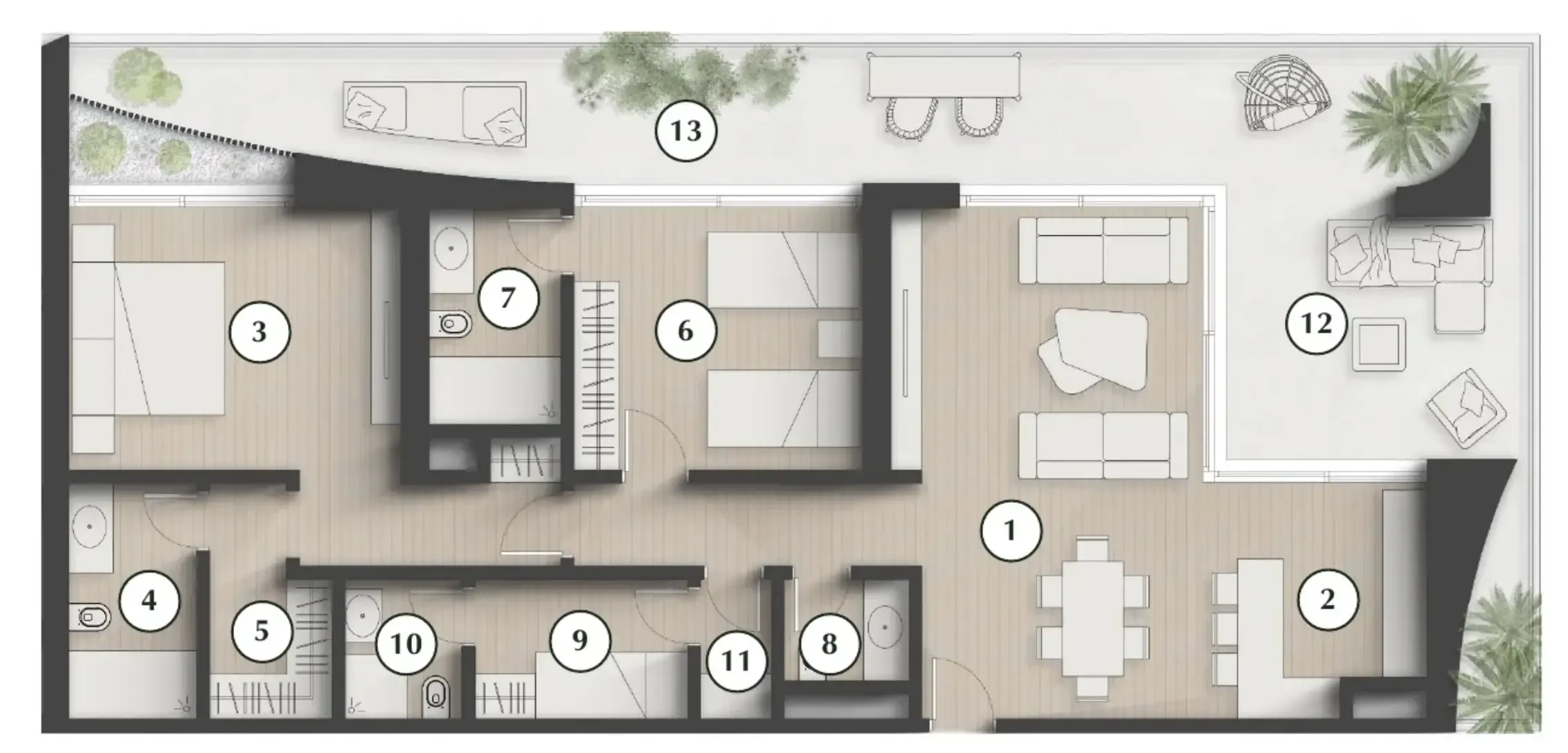 Lunaya Terraces 2 bed floor plan, 1,880 sqft