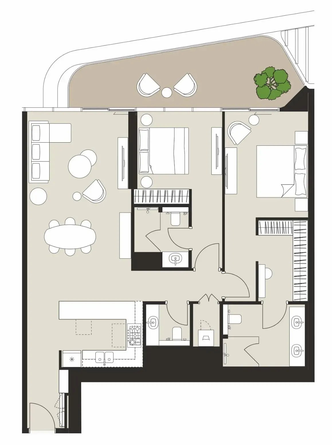Artistry Two Residences 2 bed floor plan, 1,469 sqft