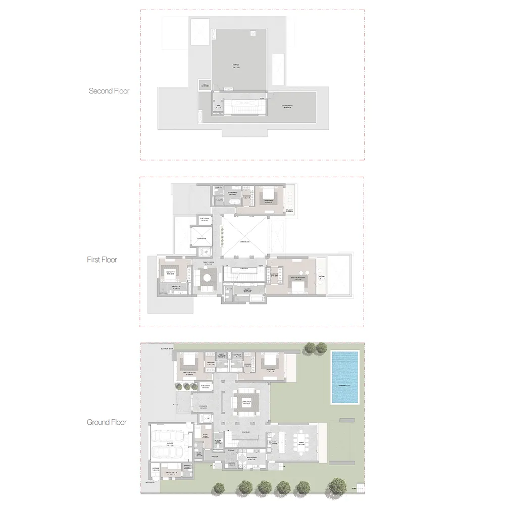 Sobha Siniya Island Villas Phases 1 and 2 5 bed floor plan, 7,226 sqft