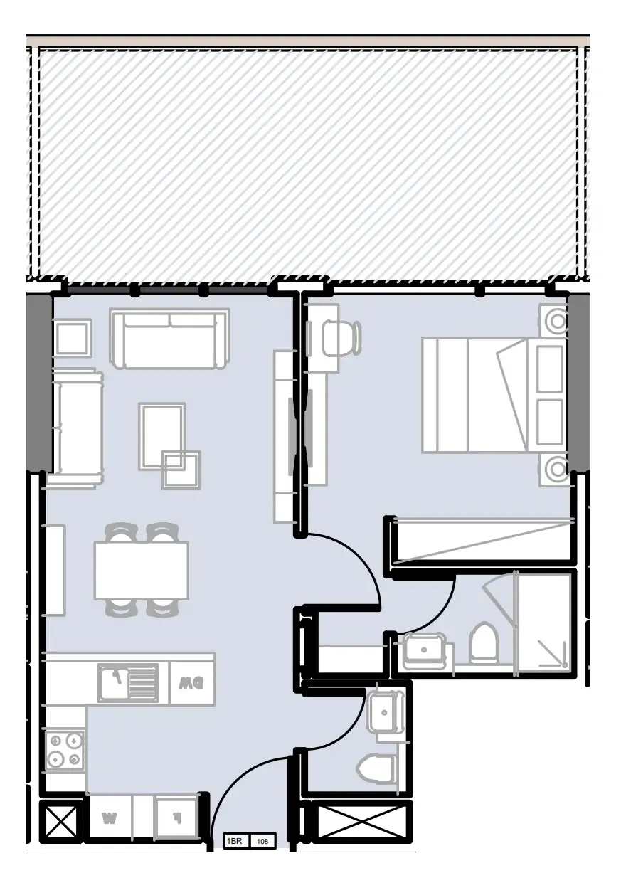 Verdana III 1 bed floor plan, 773 sqft