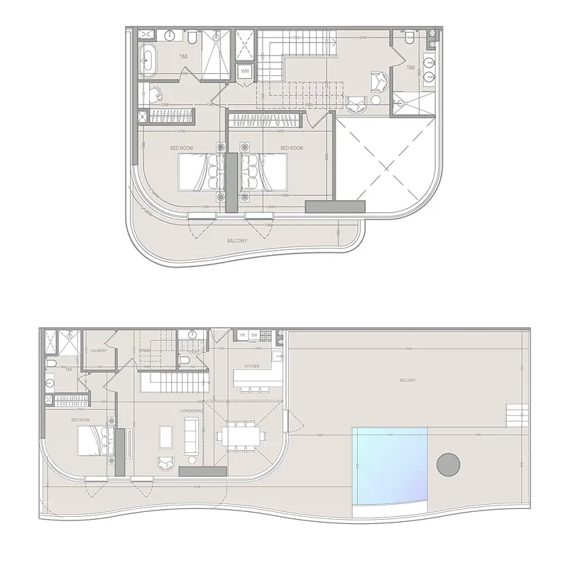 A1LA Residence 3 bed floor plan, 3,564 sqft