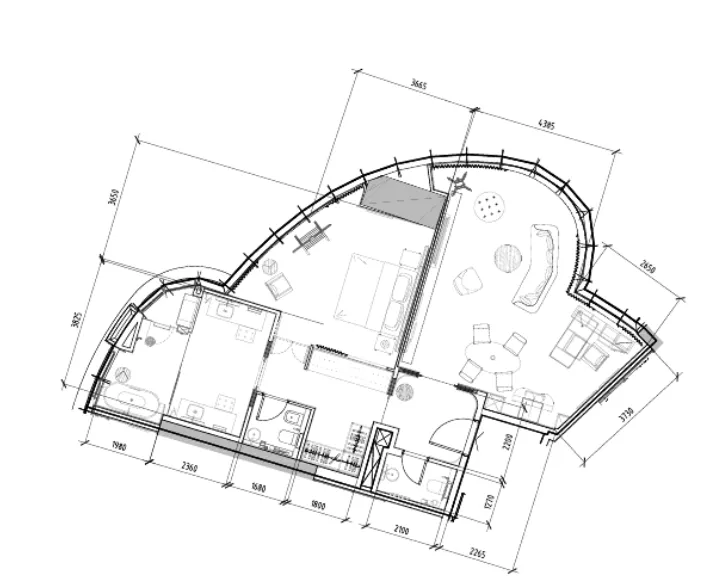 Damac Towers by Paramount 1 bed floor plan, 1,123 sqft