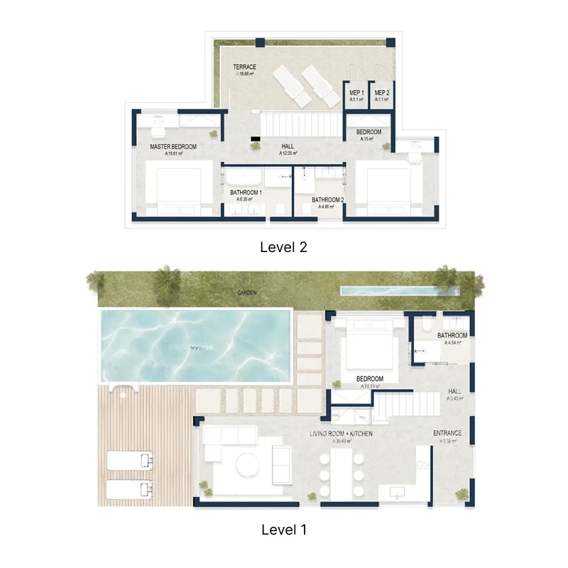 Sekar 3 bed floor plan, 1,226 – 2,310 sqft
