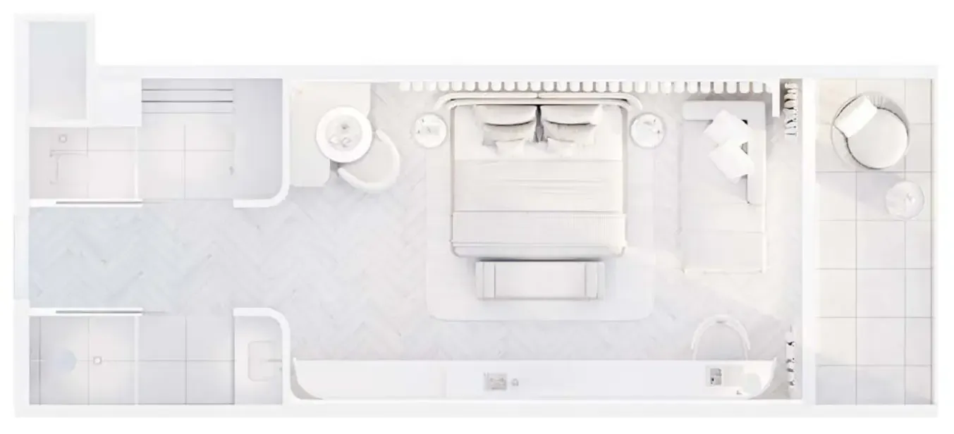 Artist Hotel Studio floor plan, 563 – 651 sqft