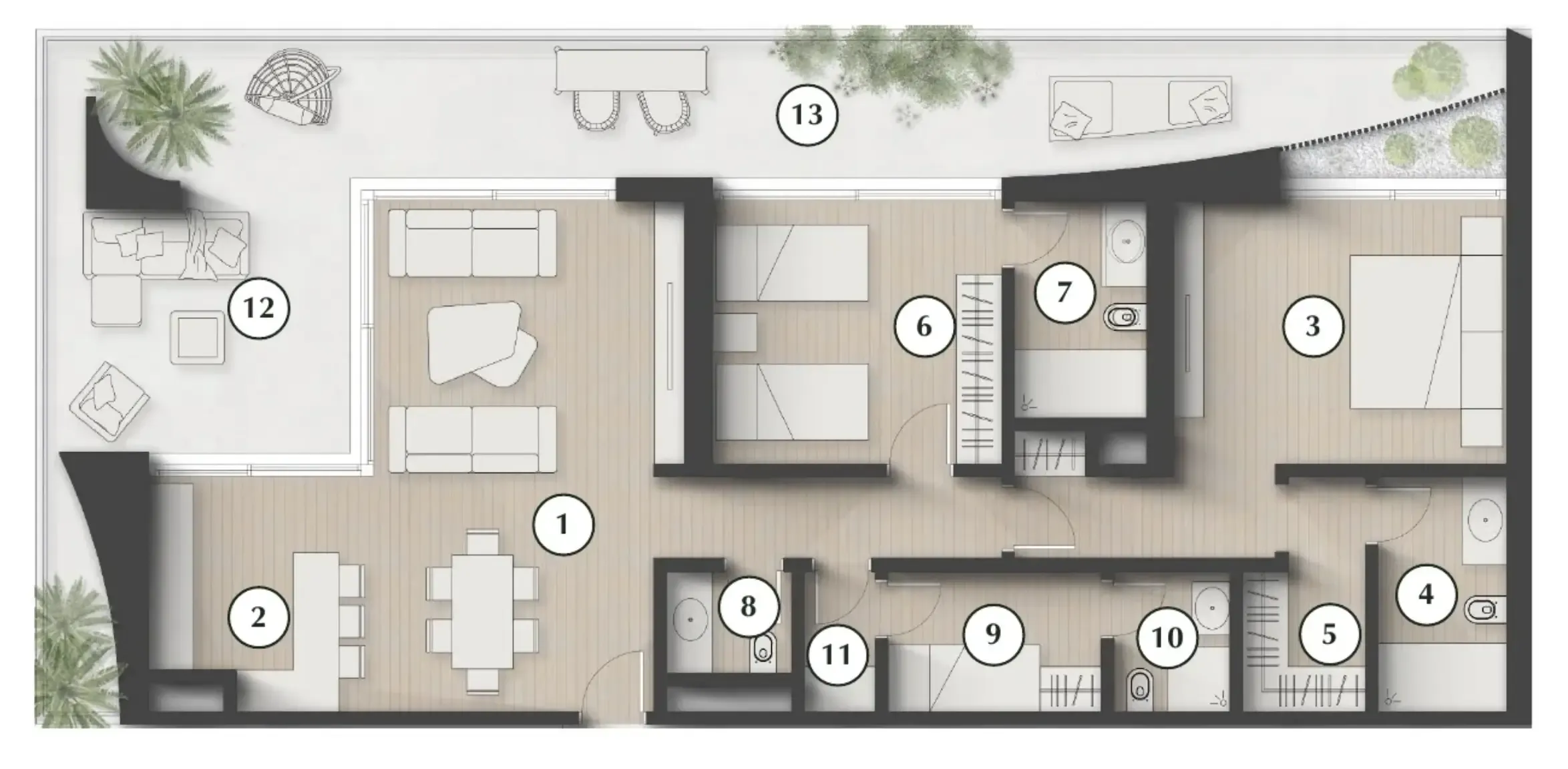 Lunaya Terraces 2 bed floor plan, 1,880 sqft