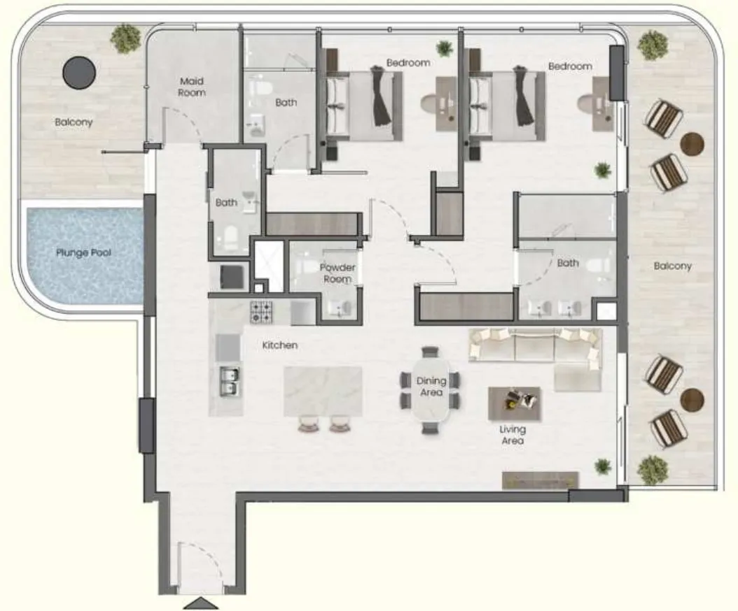 Saddlewood Park 2 bed floor plan, 1,584 sqft