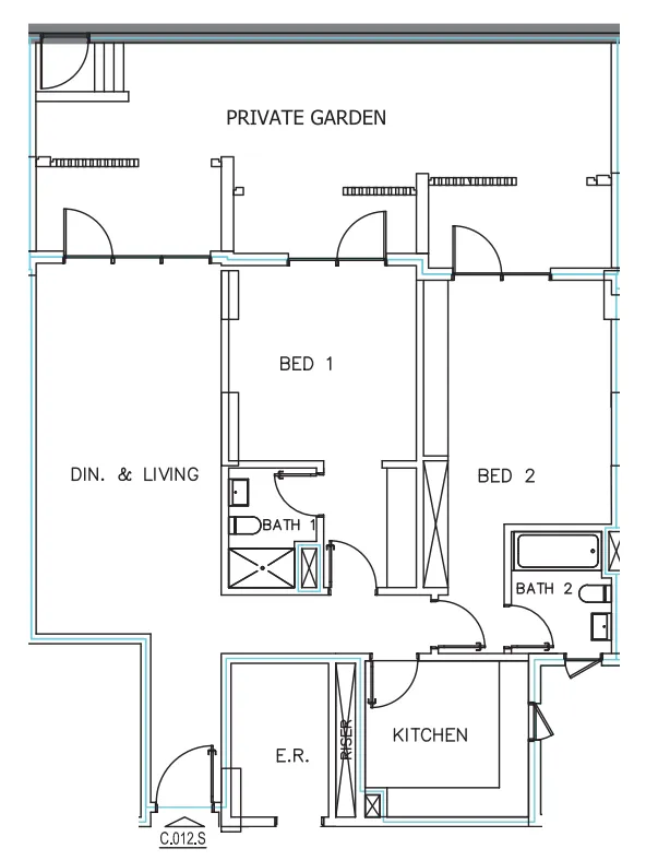 Janayen Avenue 2 bed floor plan, 1,809 sqft