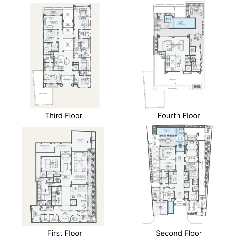 Monaco Mansions 6 bed floor plan, 21,272 sqft