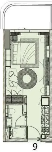 Cove Edition 6 Studio floor plan, 404 sqft