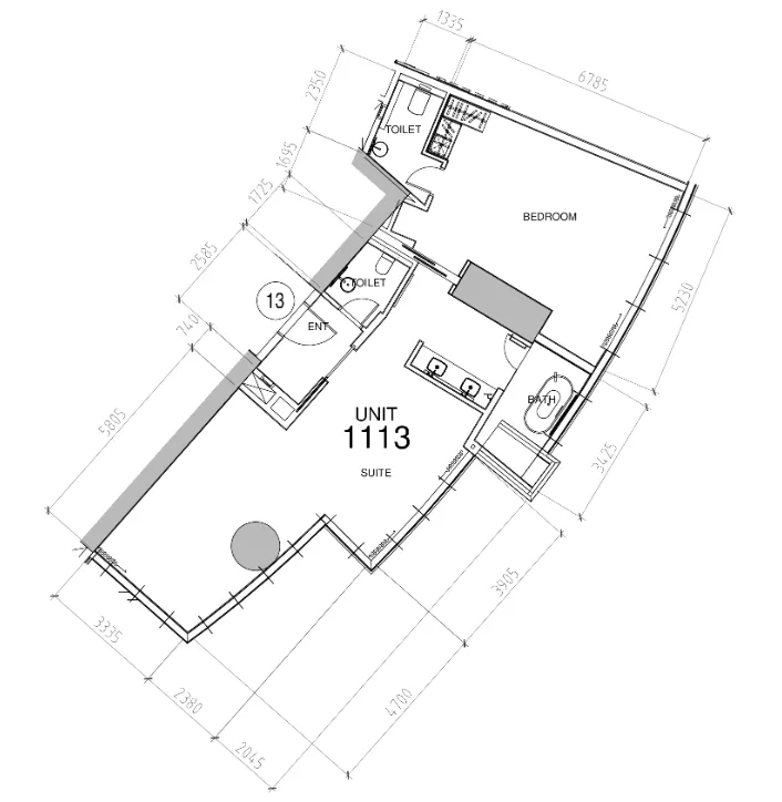 Damac Towers by Paramount 1 bed floor plan, 1,155 sqft
