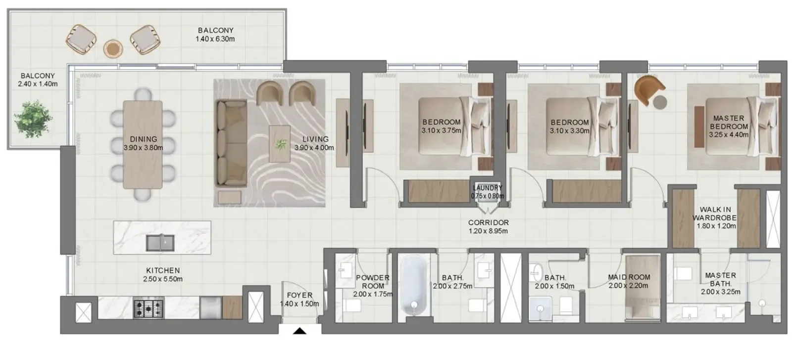Golf Hills 2 3 bed floor plan, 1,739 sqft