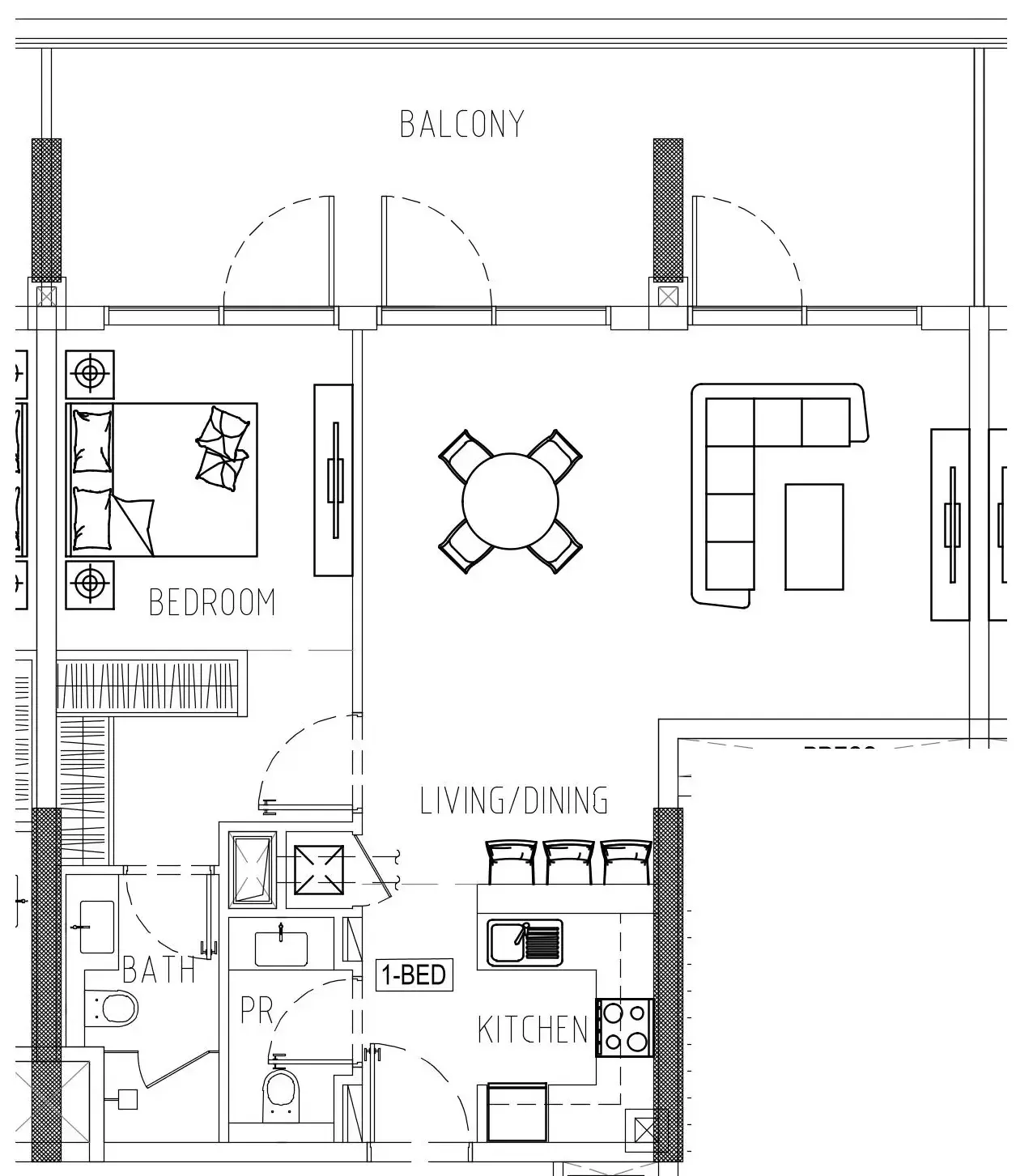 Damac Riverside Views 1 bed floor plan, 1,047 sqft