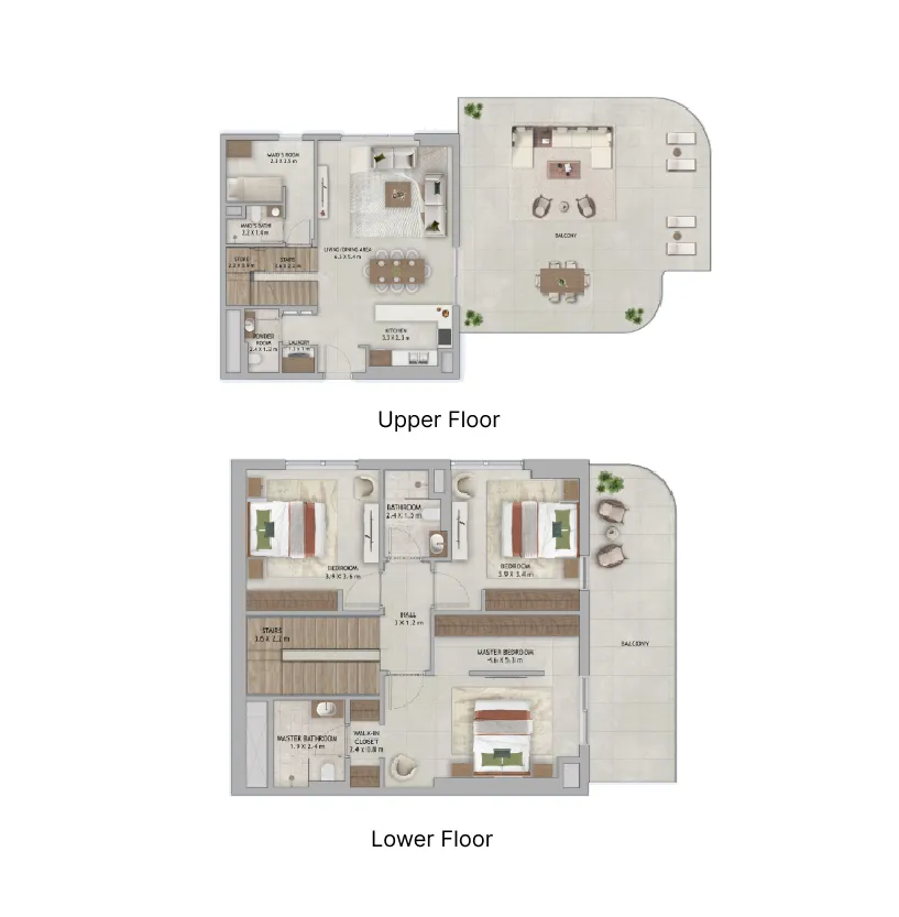 The Wilds Residences 3 bed floor plan, 2,840 – 3,163 sqft