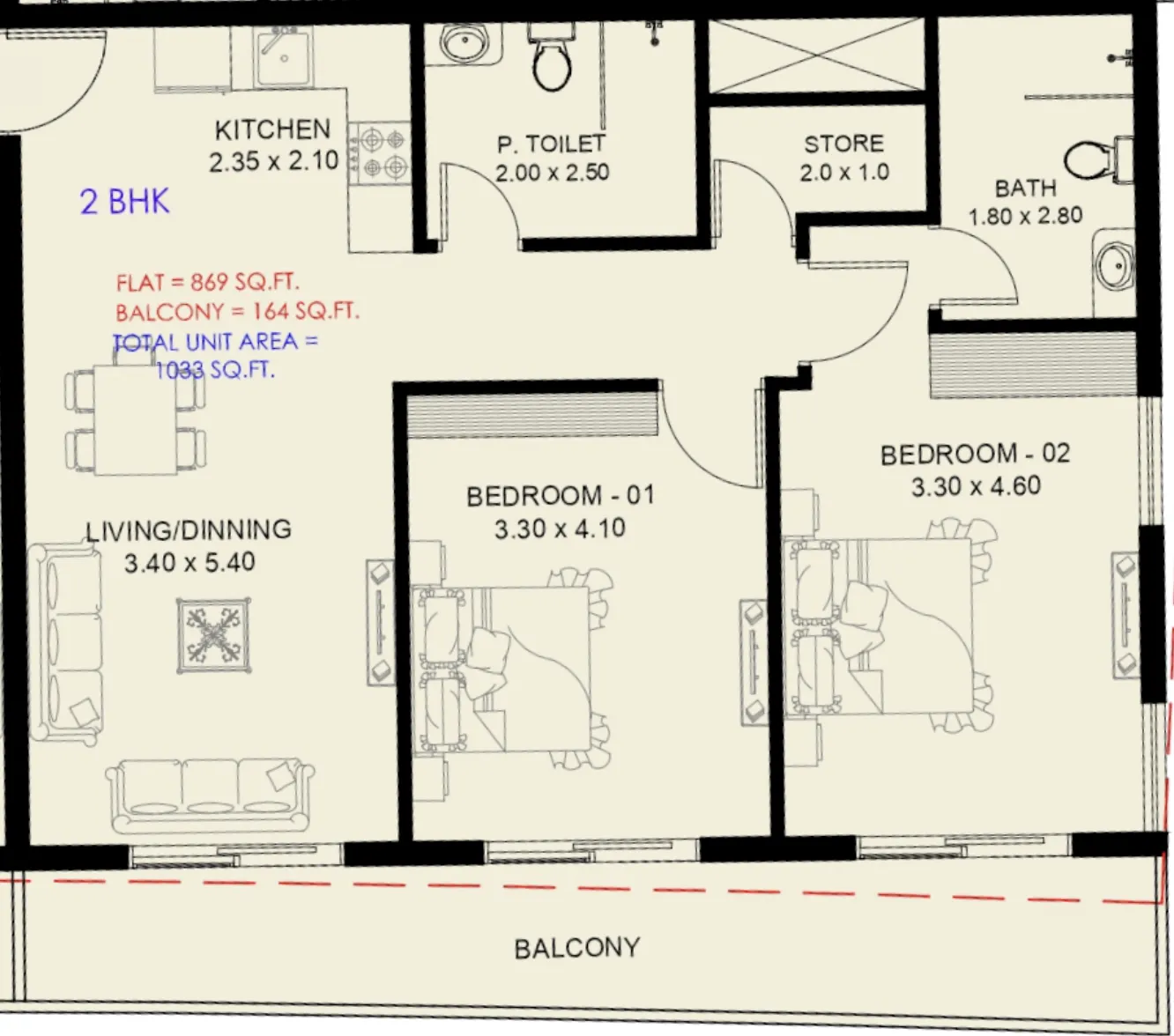 Astra South Studio floor plan, 351 sqft
