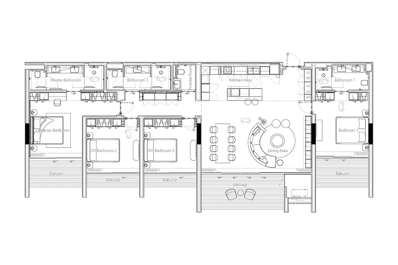 Gardens of Eden - Park Residence 4 bed floor plan, 2,401 sqft