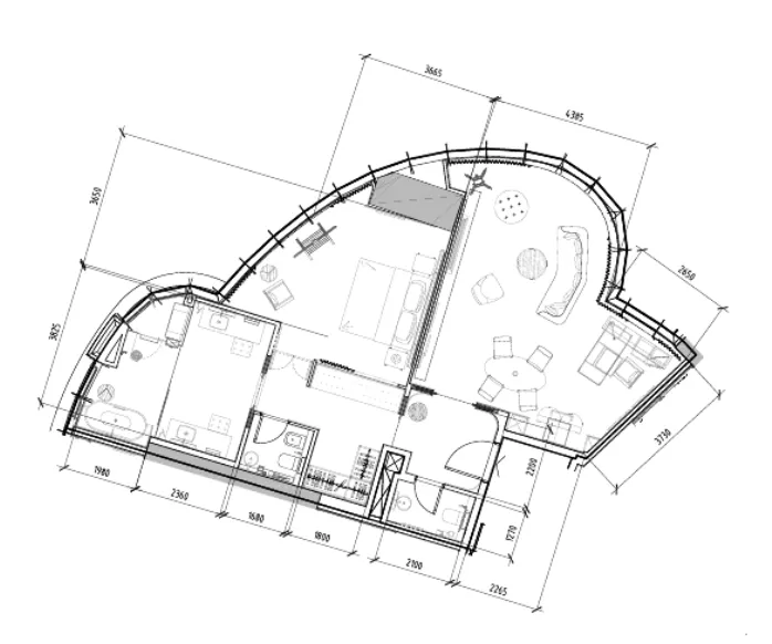 Damac Towers by Paramount 1 bed floor plan, 1,123 sqft