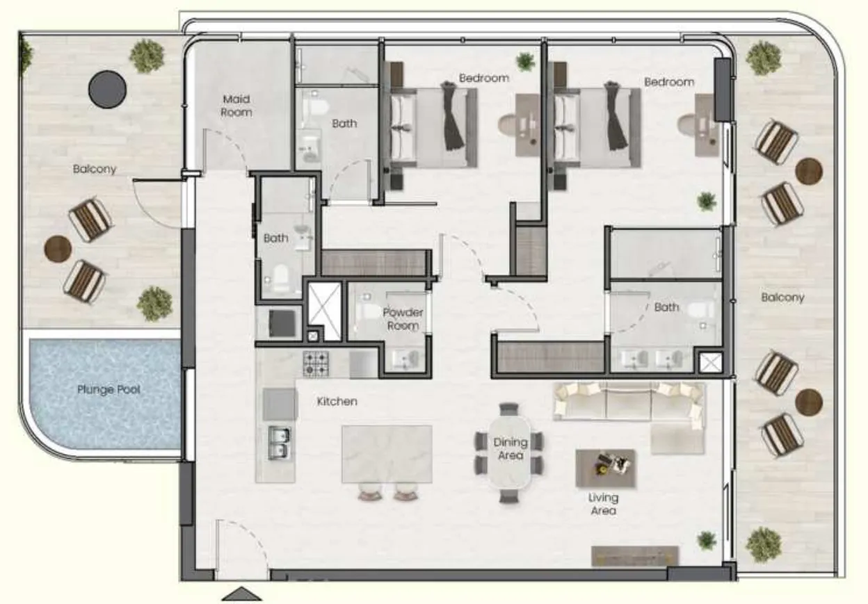 Saddlewood Park 2 bed floor plan, 1,637 sqft