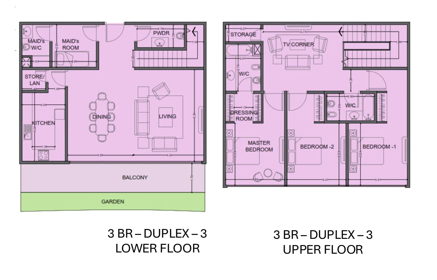 One Residence Al Reem Island 3 bed floor plan, 2,382 sqft