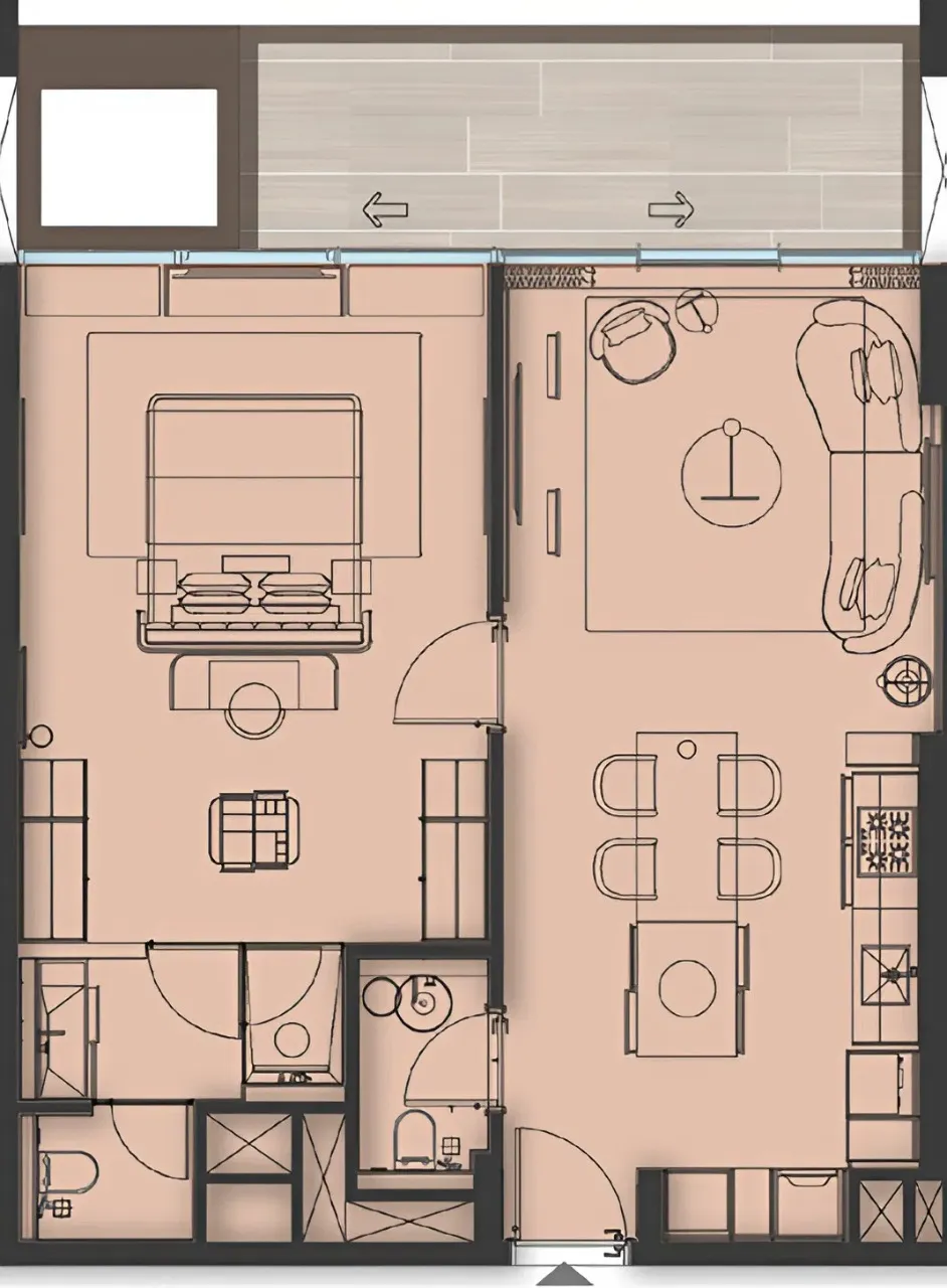 Sea Cliff by Imtiaz 1 bed floor plan, 914 sqft