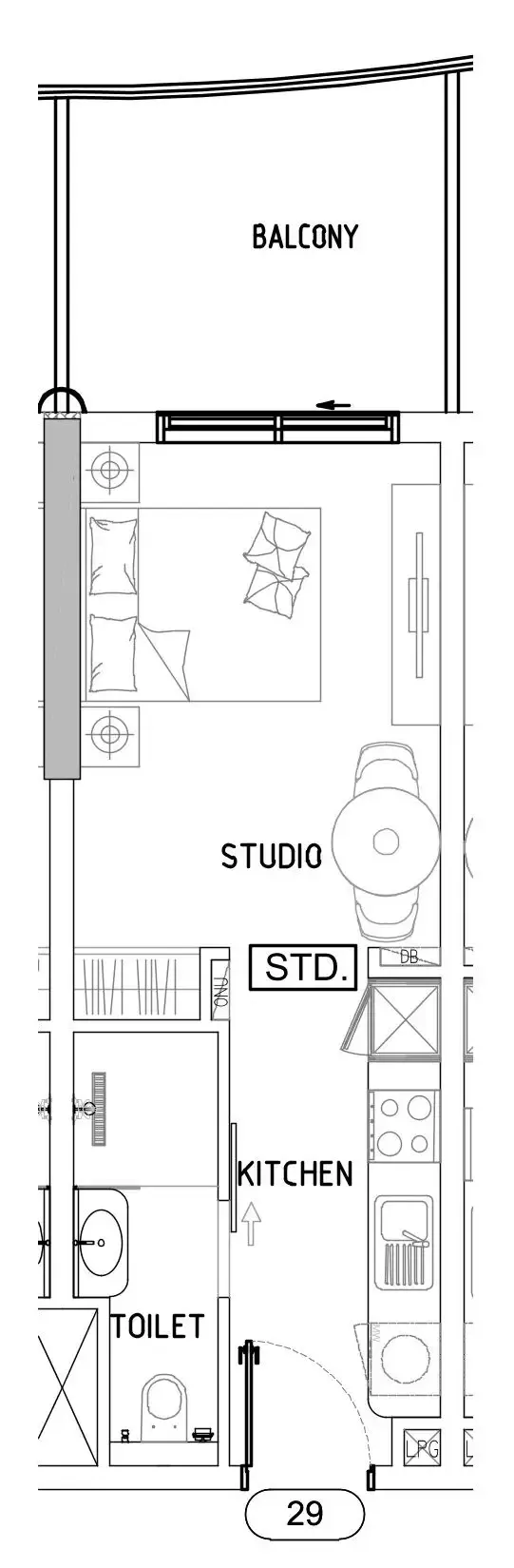 Damac Lagoons Views Phase 3 Studio floor plan, 398 sqft