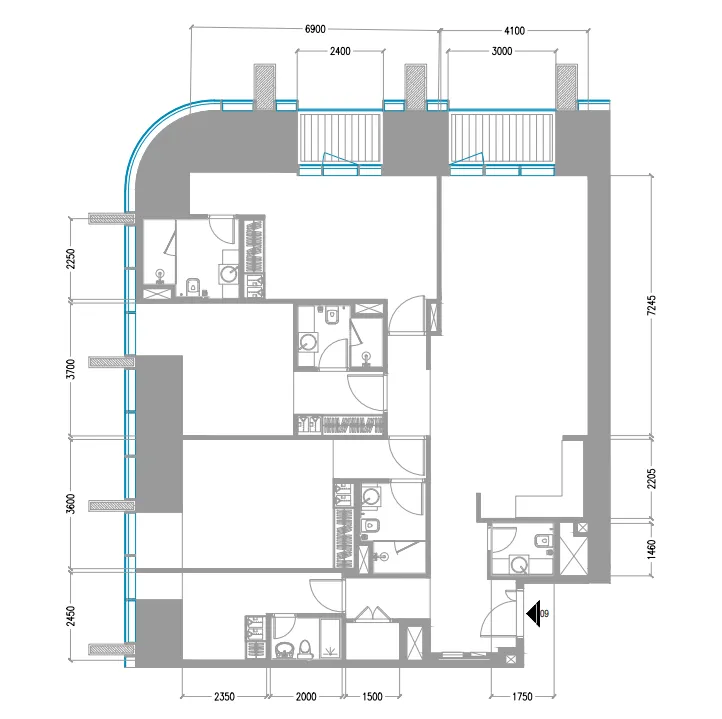 Tiger Sky Tower 3 bed floor plan, 1,914 sqft
