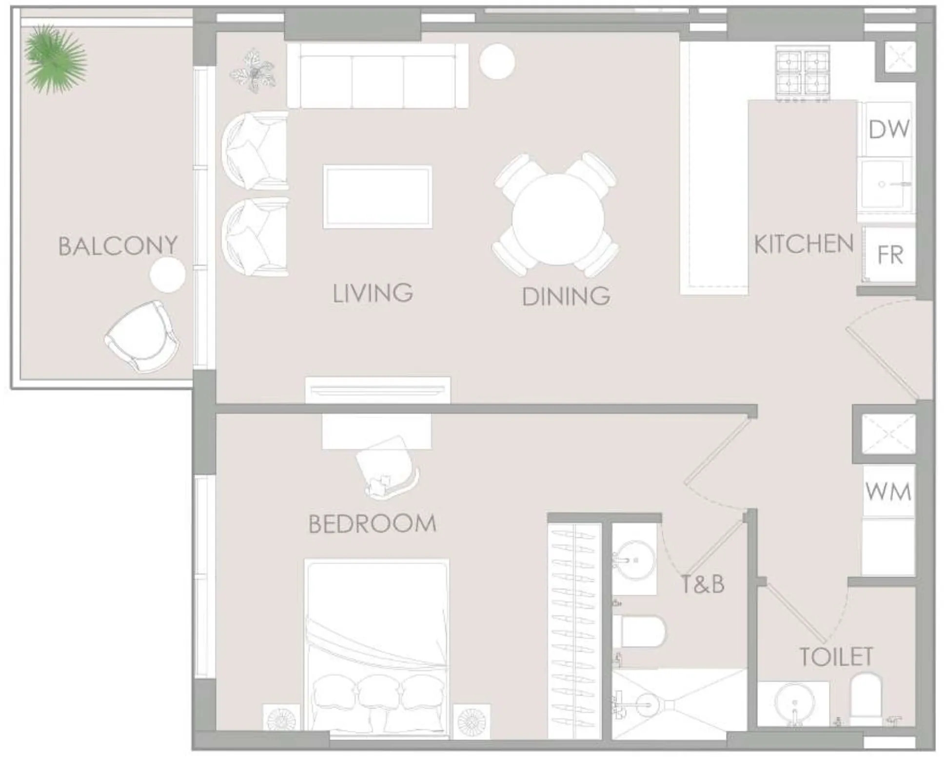 IR1DIAN Park 1 bed floor plan, 765 sqft