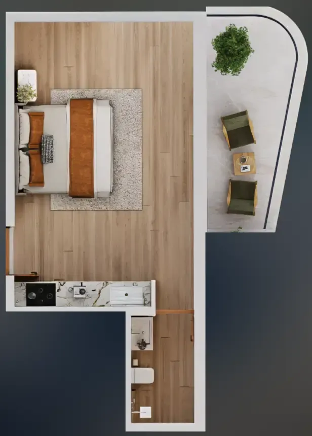 Nuve by Zoya Studio floor plan, 494 sqft