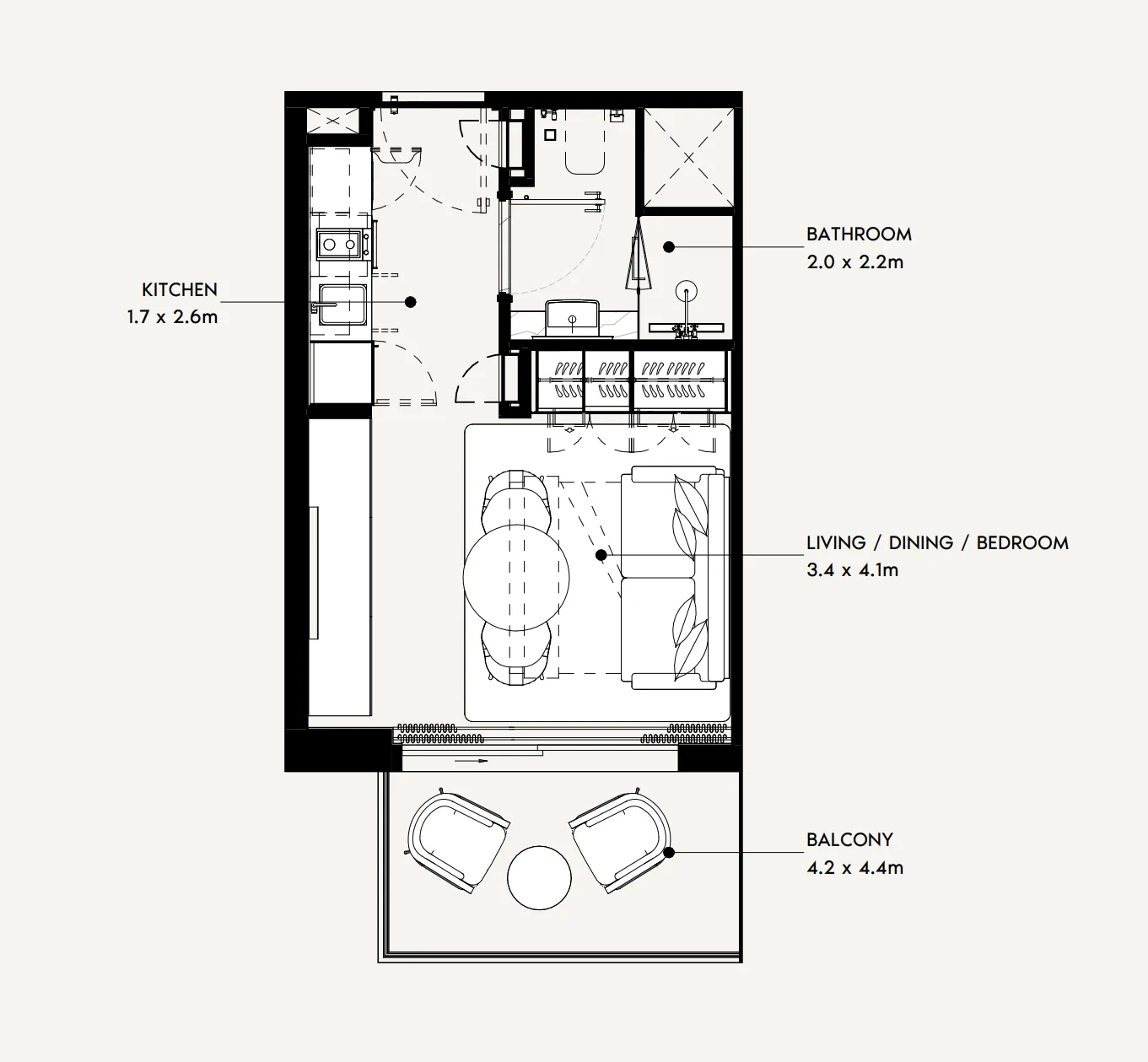 Azizi Gabriel Studio floor plan, 339 – 342 sqft