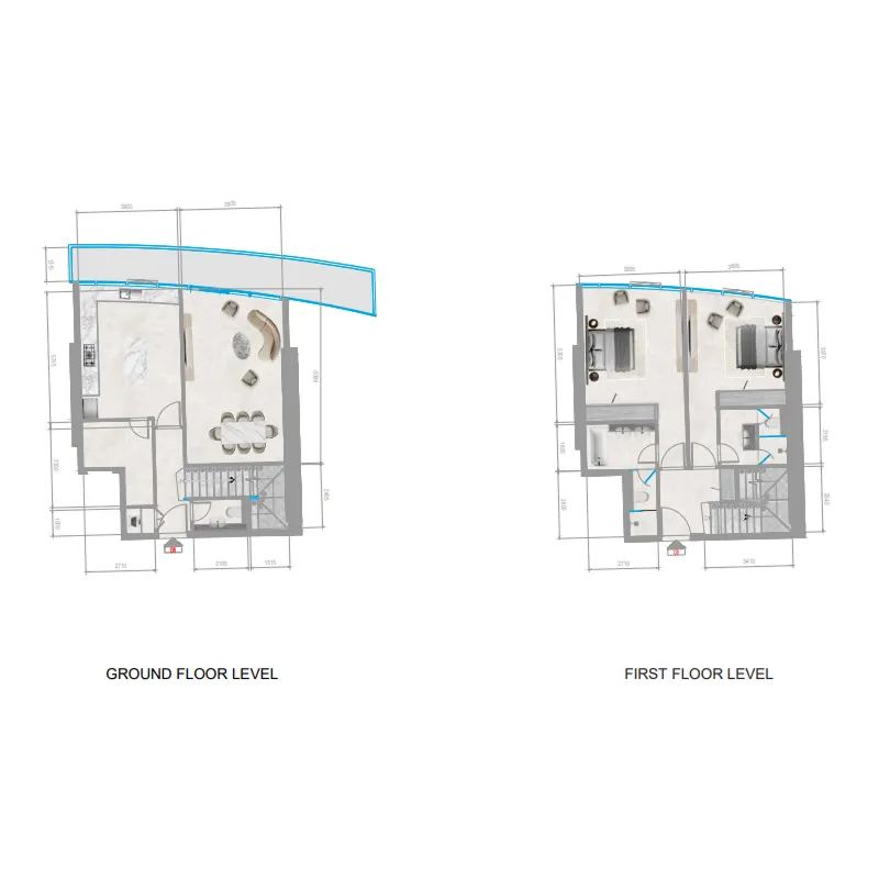 Orchid Towers Phase 1 2 bed floor plan, 1,755 sqft