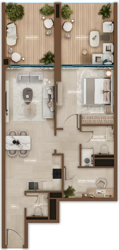 Sky Hills Astra 1 bed floor plan, 998 – 1,029 sqft
